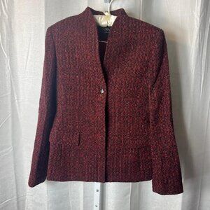 Dana Buchman Red Tweed Wool Blazer - Size 8